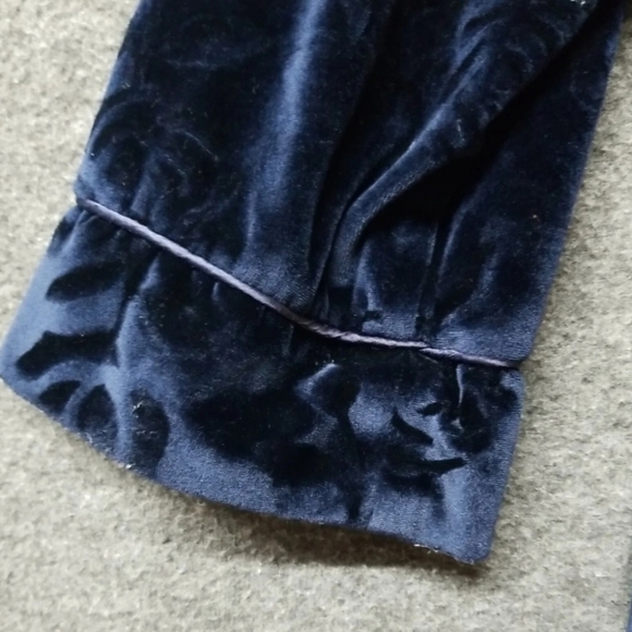 Jasmine Rose Robe Housecoat 1/2 Zip F Dark Blue, Long Cuffed Sleeve, Size M - Picture 8 of 12